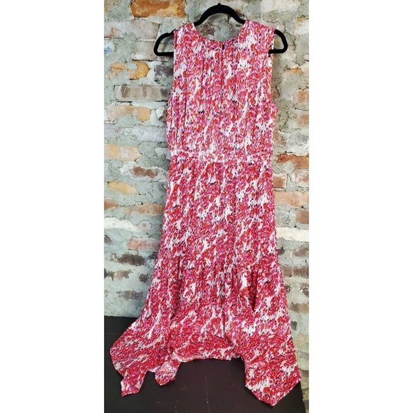 Scoop Summer Sundress Womens Sz M Pink Red Sleeveless Satiny Soft B - Picture 1 of 5